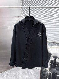 크롬하츠 Chrome Hearts 로고 모던 디자인 브이넥 긴팔 셔츠