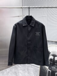 프라다 PRADA 로고 모던 디자인 캐주얼 긴팔 셔츠