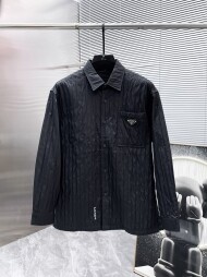 프라다 PRADA 로고 모던 디자인 캐주얼 긴팔 셔츠