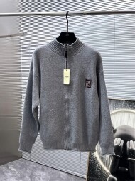 펜디 FENDI 클래식 로고 캐주얼 니트 카디건