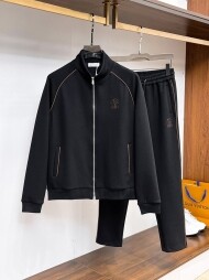 로로피아나 LORO PIANA 클래식 패턴 트렌드 하이넥 캐주얼 트레이닝 세트