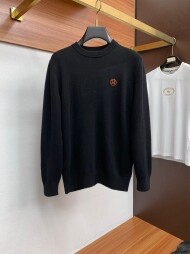 에르메스 Hermès 로고 자수 모던 캐주얼 라운드 니트