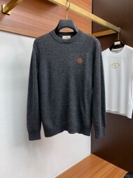 에르메스 Hermès 로고 자수 모던 캐주얼 라운드 니트