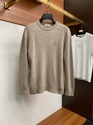 에르메스 Hermès 로고 자수 모던 캐주얼 라운드 니트