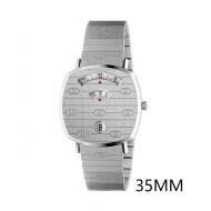 구찌 YA157401 그립 쿼츠 화이트 다이얼 여성용 시계