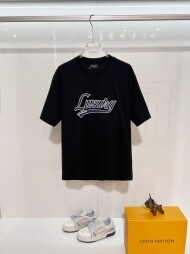 발렌시아가 BALENCIAGA 프리미엄 심플 자수 남녀 라운드 반팔 티