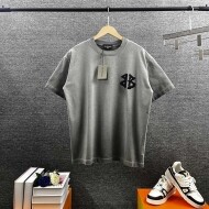 발렌시아가 BALENCIAGA 트렌드 레터링 구제 워싱 남녀 라운드 반팔 티