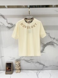 버버리 BURBERRY 클래식 체크 넥 로고 자수 반팔 티 남녀공용