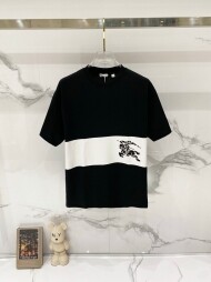 버버리 BURBERRY 클래식 스트라이프 프린트 펀칭 군마 패턴 반팔 티셔츠 남녀 공용