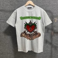 크롬하츠 Chrome Hearts 신상 하트 프린트 트렌드 남녀 라운드 반팔 티