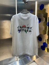 크롬하츠 Chrome Hearts 구제 워싱 트렌디 라운드 커플 반팔 티