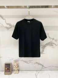디올 DIOR 로고 자수 모던 디자인 캐주얼 반팔 티셔츠 남녀 공용