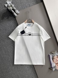 프라다 PRADA 개성 데일리 클래식 라운드 커플 반팔 티