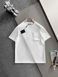 프라다 PRADA 개성 데일리 클래식 라운드 커플 반팔 티