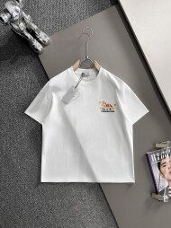 디올 DIOR 레터링 마필 자수 라운드 커플 반팔 티