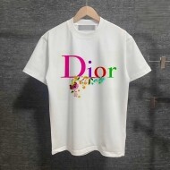 디올 DIOR 컬러 영문 프린트 패션 라운드넥 커플 반팔 티