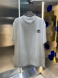 디올 DIOR 데미지 워싱 구제 라운드 커플 반팔 티