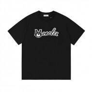 몽클레르 MONCLER 레터링 자수 캐주얼 컴포트 라운드 커플 반팔 티