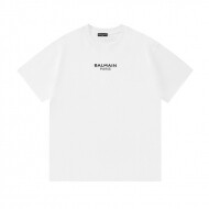 발망 Balmain 고품질 패션 자수 라운드 남녀 쇼트 티셔츠