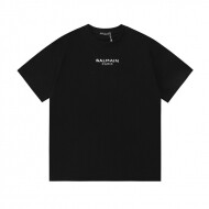 발망 Balmain 고품질 패션 자수 라운드 남녀 쇼트 티셔츠