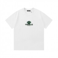 베르사체 Versace 자수 변색 클래식 로고 라운드넥 남녀 반팔 티