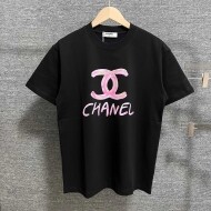 샤넬 CHANEL 클래식 레터링 캐주얼 라운드넥 남녀 반팔 티