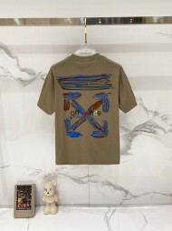 오프화이트 OFF WHITE 로고 패턴 트렌드 캐주얼 반팔 티셔츠 남녀 공용