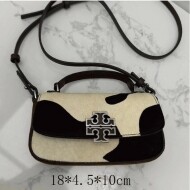 TORY BURCH 토리버치 여성 브리튼 Haircalf 미니 탑 핸들 크로스백 149652new-cream