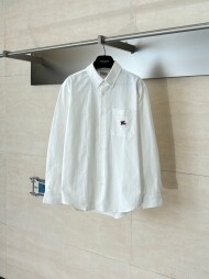 버버리 BURBERRY 로고 자수 모던 심플 캐주얼 긴팔 셔츠