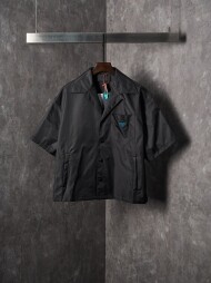 프라다 PRADA 나일론 삼각 로고 포켓 반팔 셔츠