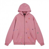 발렌시아가 BALENCIAGA 과일 프린트 워싱 구제 커플 후드 점퍼