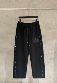 크롬하츠 Chrome Hearts 트렌디 빈티지 레더 로고 캐주얼 팬츠