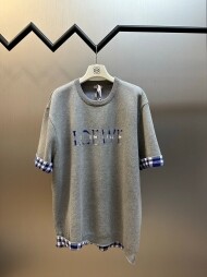 로에베 LOEWE 로고 자카드 모던 캐주얼 니트 반팔