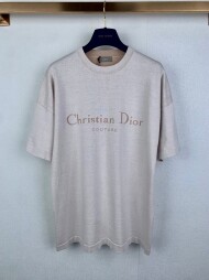 디올 DIOR 로고 자카드 클래식 빈티지 캐주얼 니트 반팔