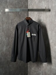 발렌시아가 BALENCIAGA 테이프 레터링 프린트 긴팔 셔츠