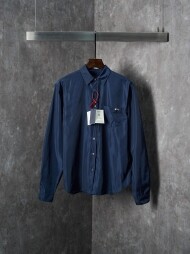 프라다 PRADA 클래식 로고 포켓 디자인 캐주얼 긴팔 셔츠
