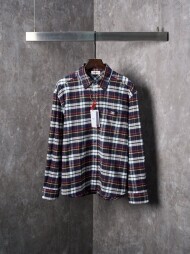 셀린느 CELINE 자수 로고 빈티지 캐주얼 체크 긴팔 셔츠