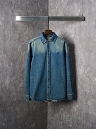 구찌 GUCCI 자수 로고 빈티지 캐주얼 데님 셔츠