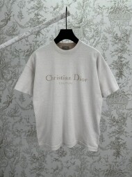 디올 DIOR 로고 자가드 심플 캐주얼 니트 반팔