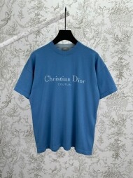 디올 DIOR 로고 자가드 심플 캐주얼 니트 반팔