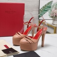 발렌티노 Valentino 라운드 업 아쿠아 슈즈 에나멜 힐 샌들