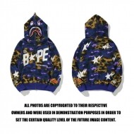 베이프 BAPE HP 콜라보레이션 샤크 헤드 스타 카모플라주 후드티