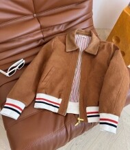 톰브라운 코듀로이 다운 필 크롭 플라이트 자켓