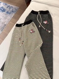 톰브라운 밴딩 와이드 기모 팬츠