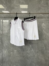 톰브라운 카라민소매 스커트치마 세트