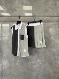 톰브라운 카라민소매 스커트치마 세트