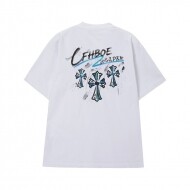 크롬하츠 Chrome Hearts 로고 패턴 디자인 캐주얼 반팔 티셔츠 남녀 공용