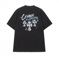 크롬하츠 Chrome Hearts 로고 패턴 디자인 캐주얼 반팔 티셔츠 남녀 공용