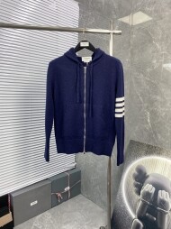 톰브라운 니트 후드 집업