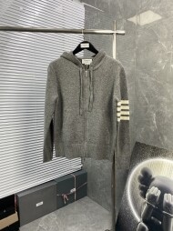 톰브라운 니트 후드 집업